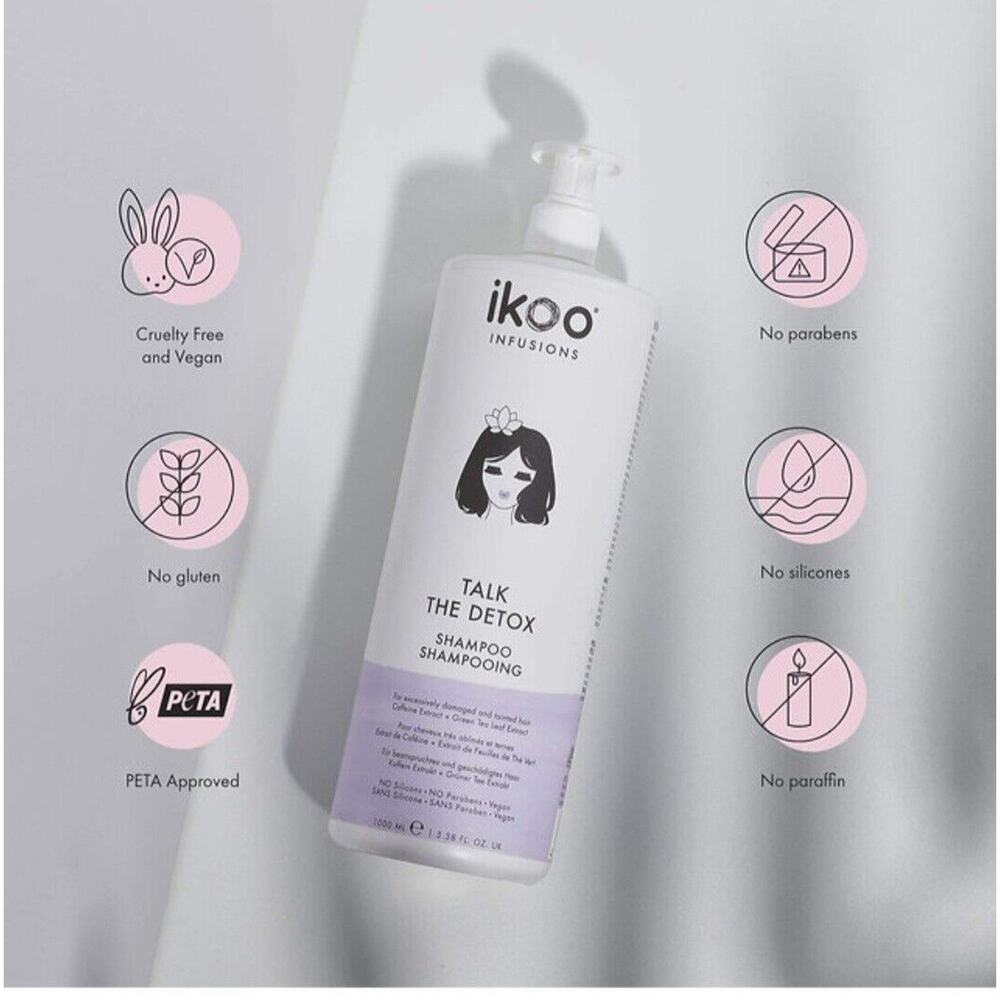 ikoo Infusions Talk The Detox Clarifying Shampoo 33.8 fl oz Liter Bottle Pump - Picture 3 of 3